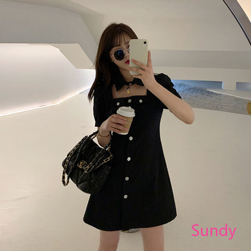 Đầm Đen Tay Phồng Thời Trang Mùa Hè Ngọt Ngào Cho Nữ | BigBuy360 - bigbuy360.vn