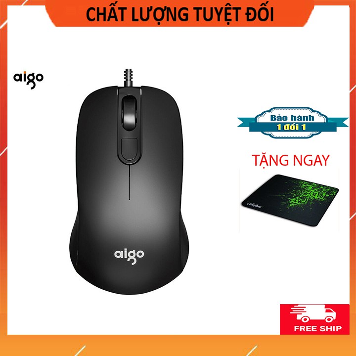 Chuột máy tính có dây aigo cao cấp_ Tặng lót chuột