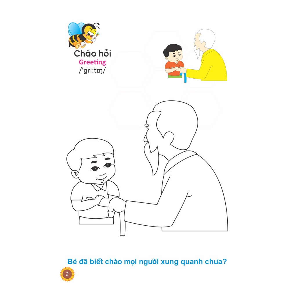 Sách - Con ong chăm chỉ - Tô màu kỹ năng sống cho bé