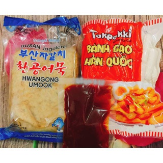 Combo Bánh gạo Hàn Quốc tokbokki kèm 100gr Sốt kèm Chả Cá