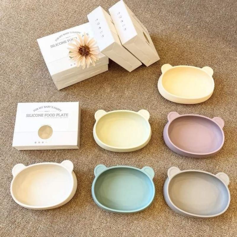 Bát gấu ăn dặm silicon BLUEMAMA