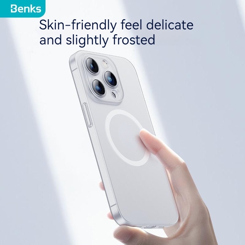 Ốp Điện Thoại Benks Bằng PC Nhám Trong Suốt Siêu Mỏng Hít Nam Châm Chống Dấu Vân Tay 0.9mm Cho IPhone 14 Plus Pro Max