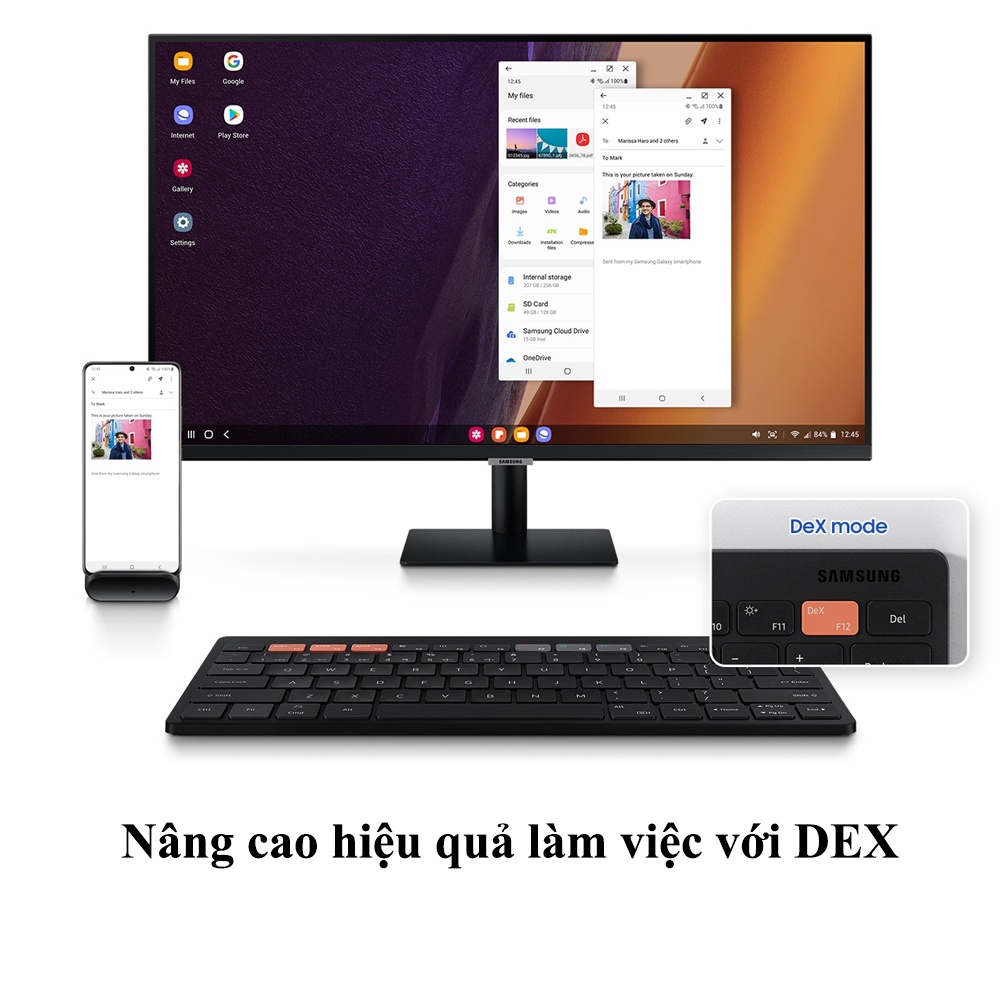 [Mã 33ELSALE hoàn 7% đơn 300K] [Trio 500] Bàn phím bluetooth Samsung Trio 500 - Bluetooth 5.0