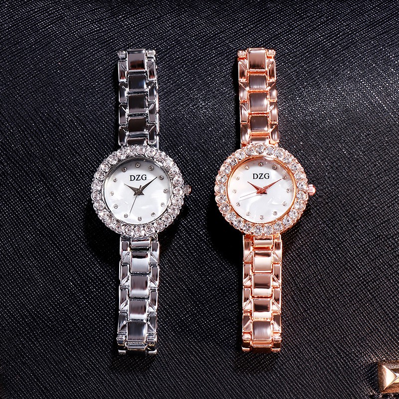 Đồng hồ nữ DZG D014 viền đính đá cực đẹp, mặt kính chống trày xước tốt, kiểu dáng thời trang