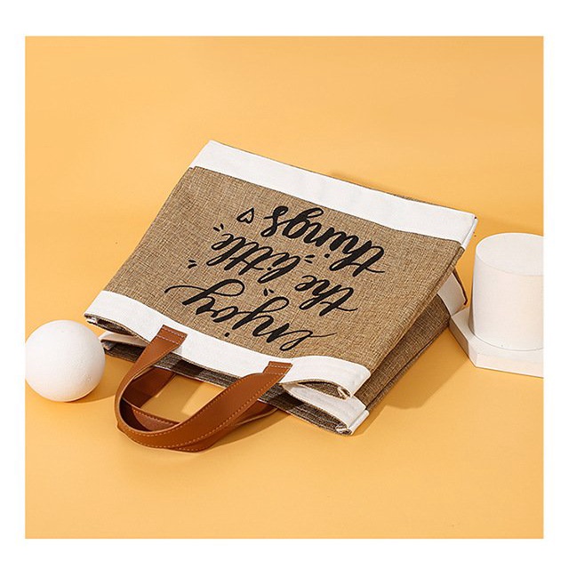Túi Cói Đi Biển Du Lịch Quảng Châu Mẫu Mới Enjoy The Little Things Chất Đẹp Cỡ Size To Loại 1 K6T5