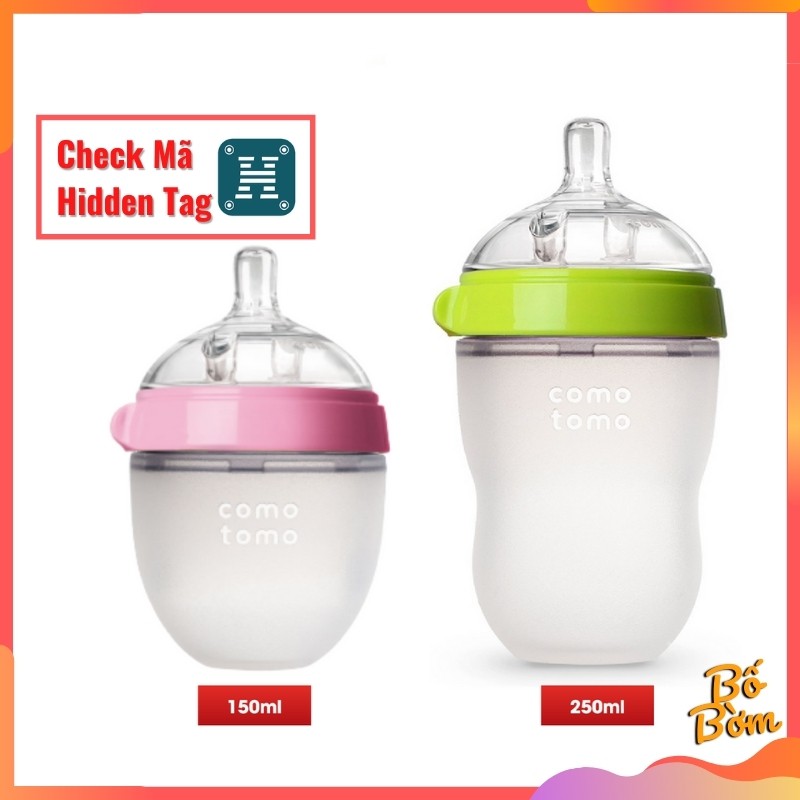 [Mã FMCG8 giảm 8% đơn 500K] Check Mã Hidden Tag - Bình sữa Comotomo dung tích 150ml/250ml chính hãng - có bình tách set