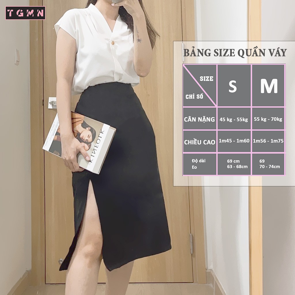 Chân váy dài ulzzang phong cách Hàn Quốc, chân váy chữ a dài xẻ tà | BigBuy360 - bigbuy360.vn