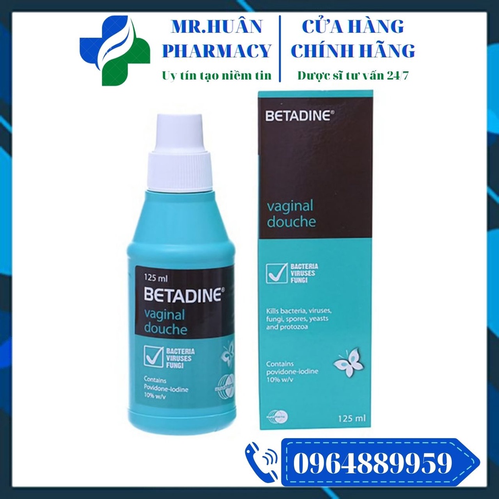 Dung dịch vệ sinh phụ nữ Betadine Vaginal Douche 125ml - Dung dịch sát trùng phụ khoa