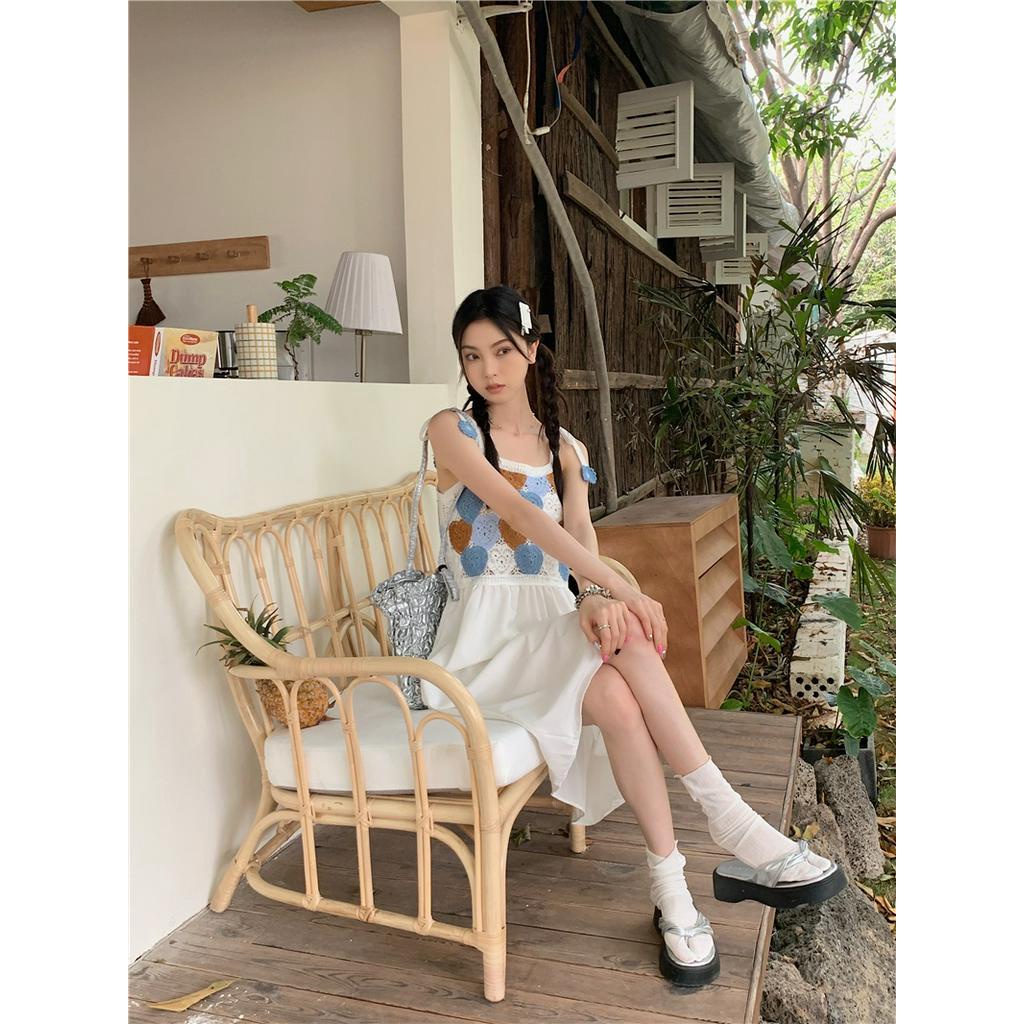 Đầm Hai Dây Sọc Ca Rô Dáng Rộng Phong Cách Cổ Điển Thời Trang Mùa Hè Hàng Mới 625