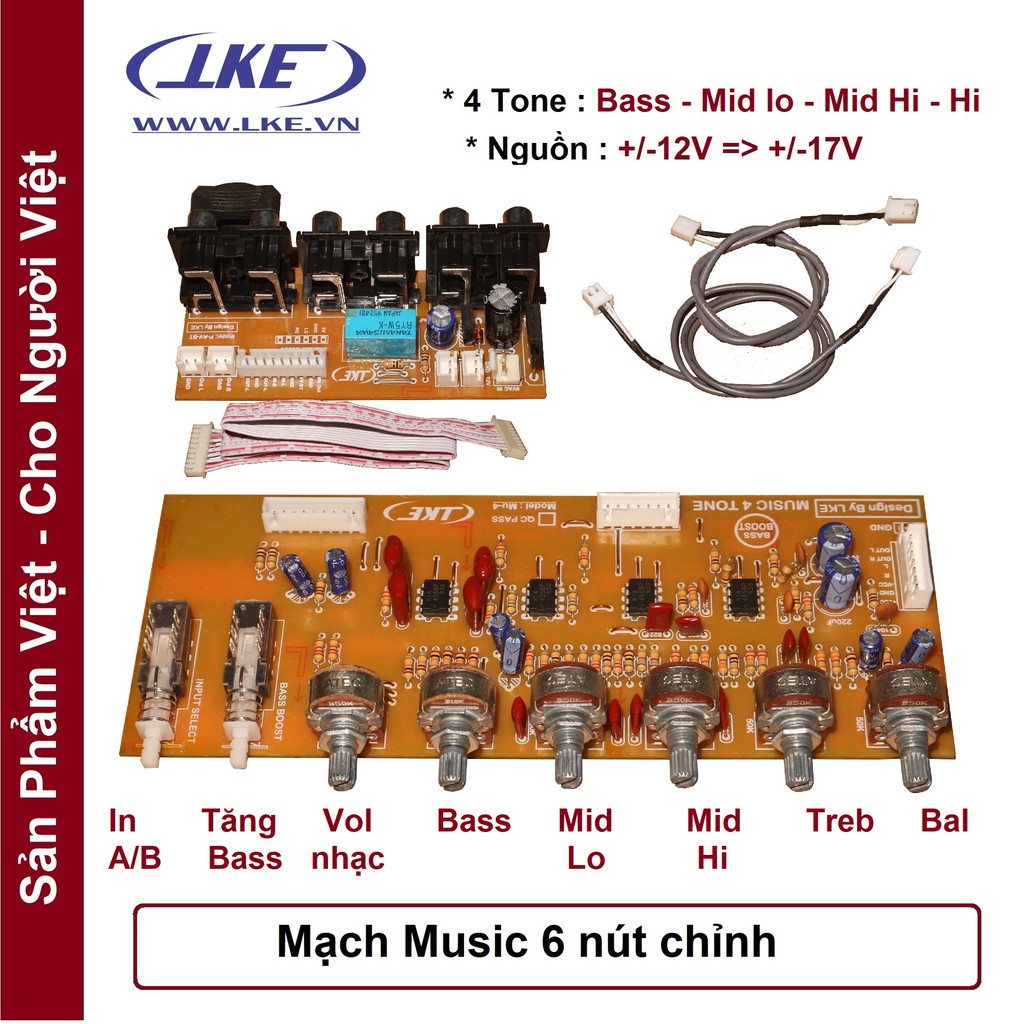 Mạch music 6 nút chỉnh LKE