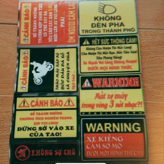 Decal,tem cảnh báo mini dán xe