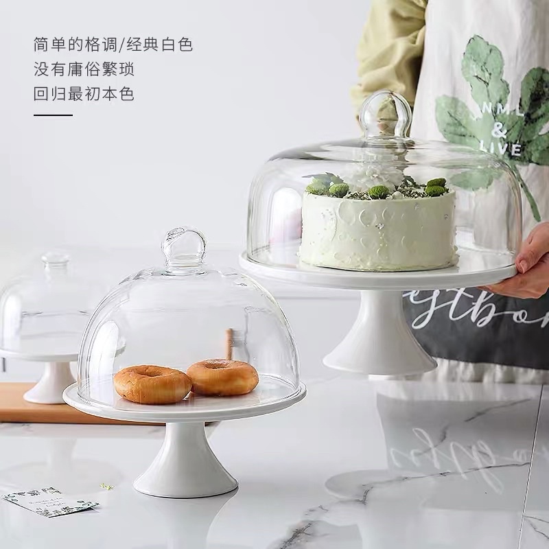 (CAKE STAND) Đế đựng bánh bằng sứ trắng sang trọng