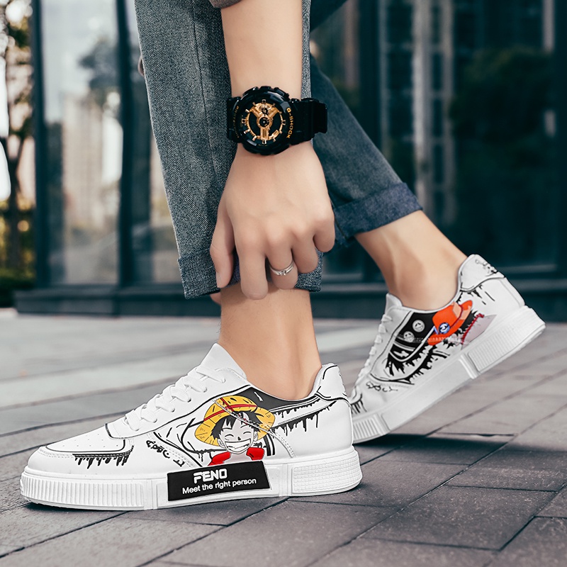 Giày Thể Thao Chạy Bộ Cổ Thấp In Hình Monkey D.Luffy Young Anime ONE PIECE Thời Trang Cho Nam Và Nữ
