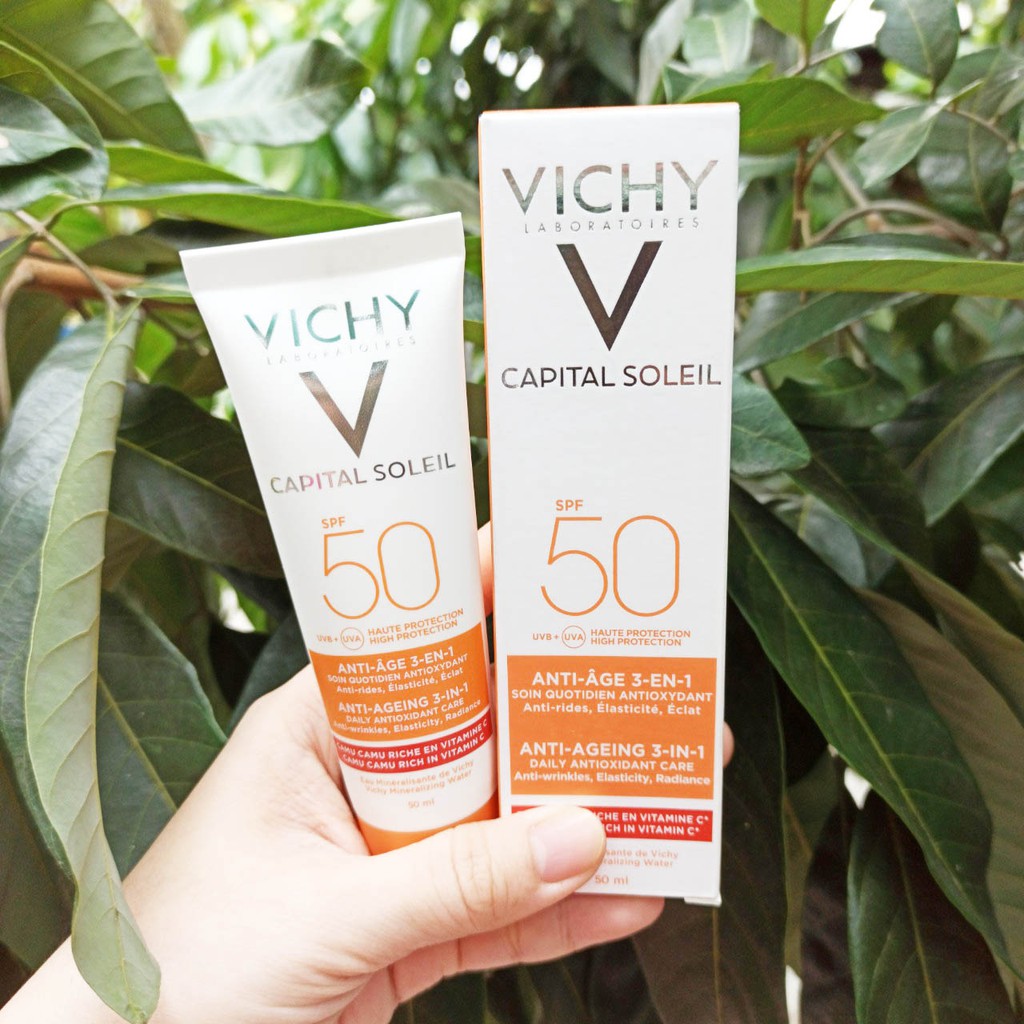 Kem chống nắng giảm dấu hiệu lão hóa Vichy Capital Soleil AntiAgeing 3In1 SPF 50