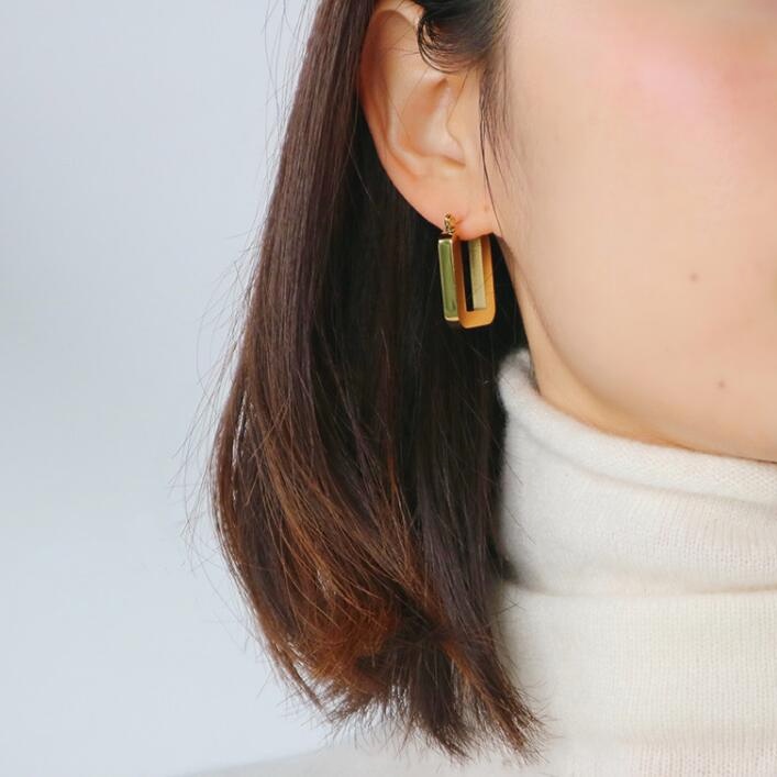 Bông Tai Mạ Vàng 18K Cỡ Lớn Phong Cách Hàn Quốc Cổ Điển Thời Trang Cho Nữ