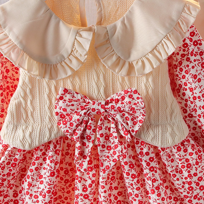 Đầm DàI Tay In Hoa Cho Bé GáI (0-4 TuổI)