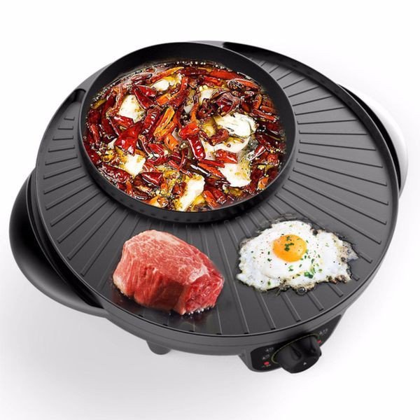 Bếp lẩu nướng điện đa năng 2in1 mặt bếp vân đá phủ lớp chống dính GIADUNGVIETTIENICH