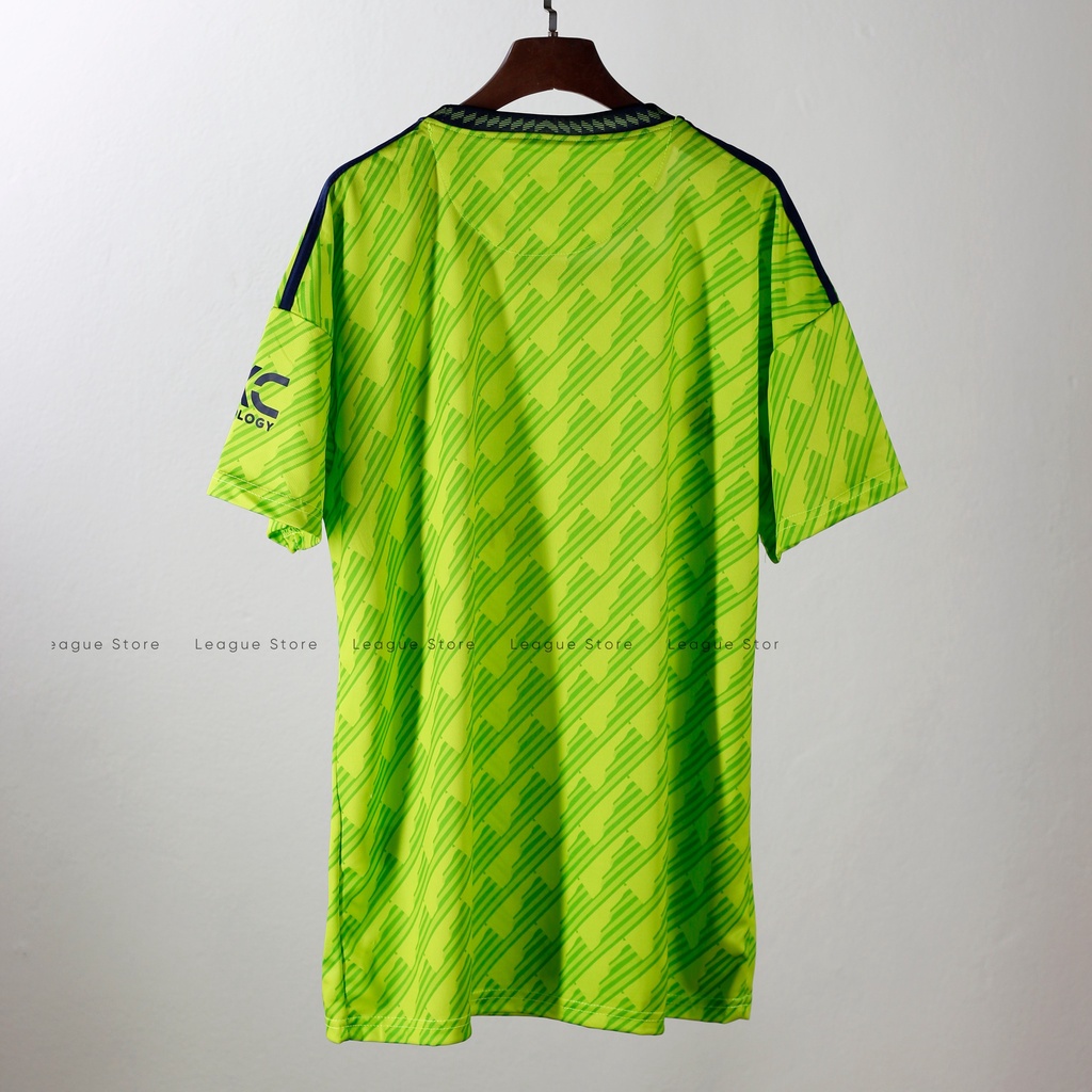 Áo đá bóng Manchester United Leaguestore - áo đấu mu bộ quần áo bóng đá MU xanh chuối sân khách 22/23
