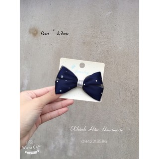 kẹp tóc nơ xanh navy size 8,7cm * 5,7cm cho bé gái ( ảnh thật )