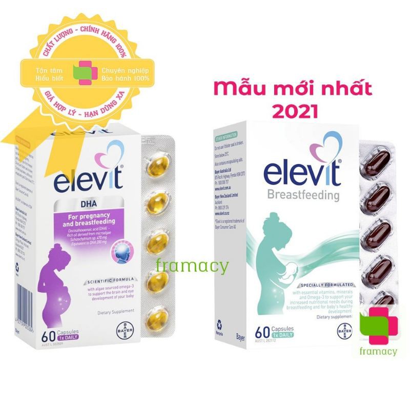 Vitamin tổng hợp Elevit bú Breastfeeding/DHA, Úc (60v) cho phụ nữ sau sinh