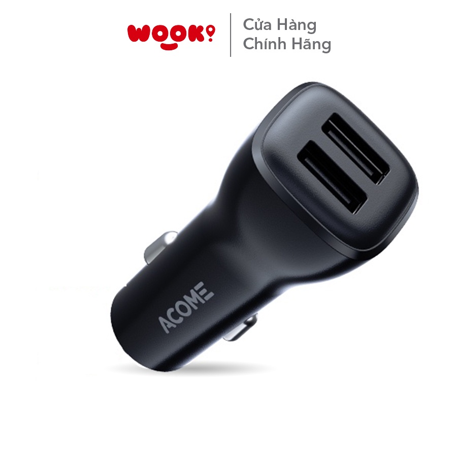 Tẩu Sạc Ô Tô ACOME ACC05 2 Cổng USB Hỗ Trợ Sạc Nhanh Tương Thích Với Nhiều Thiêt Bị
