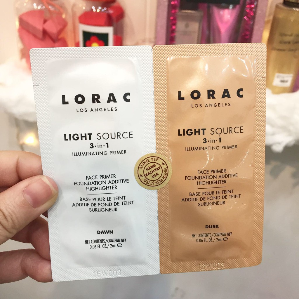 [ Sample ] Kem lót bắt sáng Lorac Light Source 3-in-1 Illuminating Primer 2ml (USA)