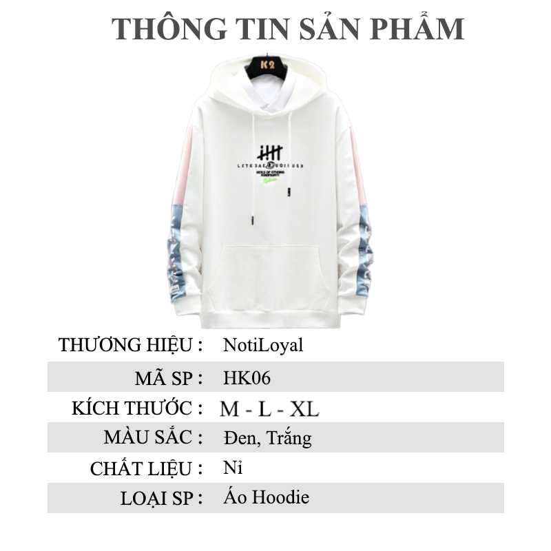 Áo Hoodie nam local brand unisex form rộng HK06 - Notiloyal