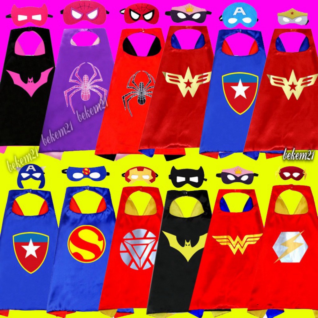 - Bộ Áo Choàng Siêu Nhân Siêu Anh Hùng Mặt Nạ Avengers Người nhện,Captain America,Người sắt,Batman