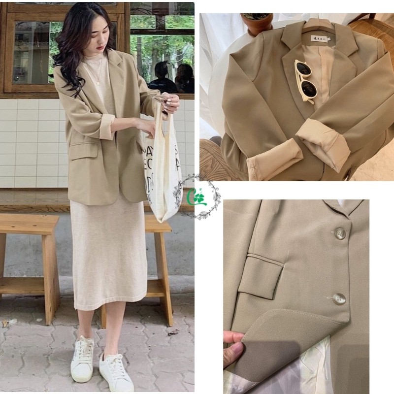 Áo blazer nữ dài tay 2 lớp phong cách Hàn Quốc CỎ STORE BL05