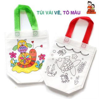 Túi vải vẽ, tô màu cho bé không kèm bút tô