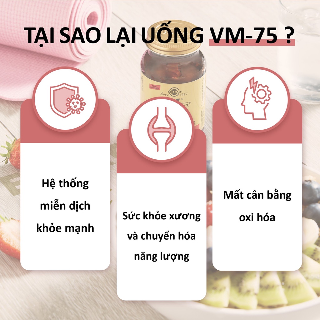 Viên Uống Solgar Formula VM-75 - Siêu Vitamin Tổng Hợp Và Khoáng Chất, Đạt Giải Thưởng Vitamin Của Năm 60 viên
