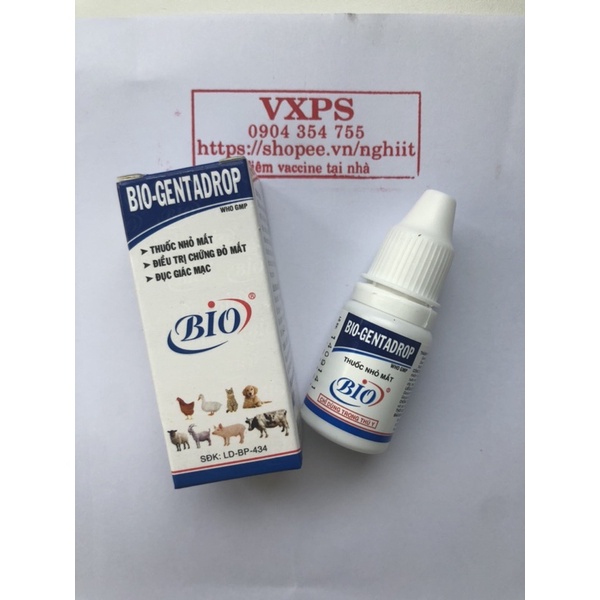 [Mã PET50K giảm Giảm 10% - Tối đa 50K đơn từ 250K] Chai Nước Nhỏ Mắt Bio - Gentadrop 10ml Cho Thú Cưng Chó Mèo