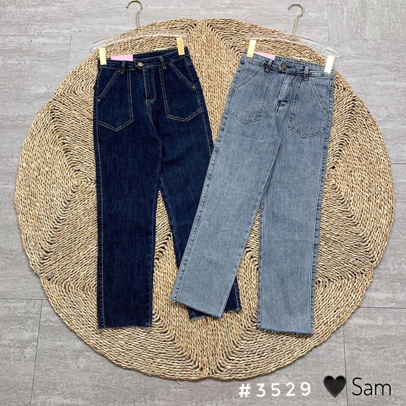 QUẦN JEANS NỮ, QUẦN ỐNG ĐỨNG PHONG CÁCH HÀN QUỐC MS24719