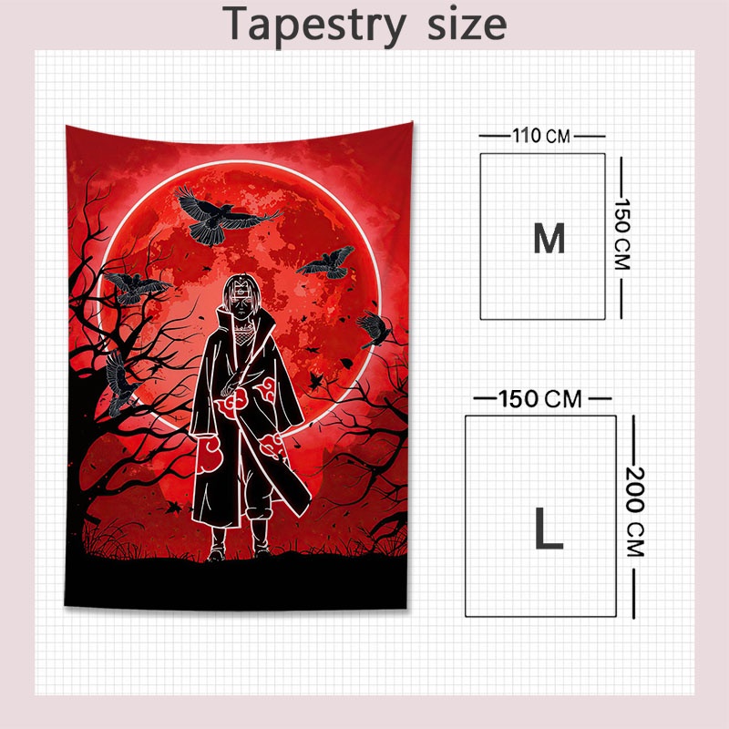 Thảm Treo Tường Họa Tiết Anime Naruto Nhật Bản Chất Liệu Polyester Trang Trí Phòng Khách / Phòng Ngủ