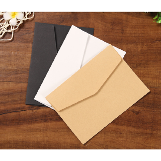 10 Chiếc Cổ Điển Trắng Đen Kraft Trống Giấy Mini Cửa Sổ Phong Bì Lời Mời Đám Cưới Phong Bì
