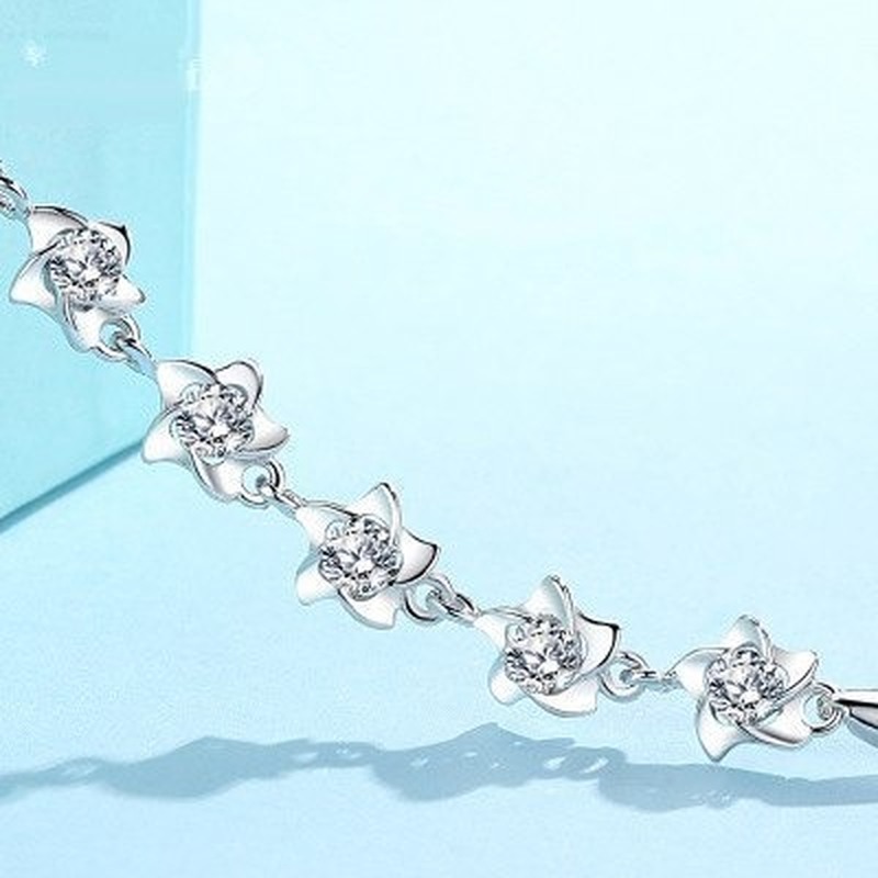 Vòng tay Mạ bạc Nữ Hàn Quốc Đơn Giản Vật Trang Trí