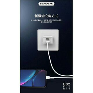 Củ sạc 2 cổng USB SENDEM B02