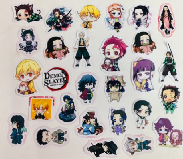 Combo 10-60 Sticker kimetsu no Yaiba mẫu ngẫu nhiên