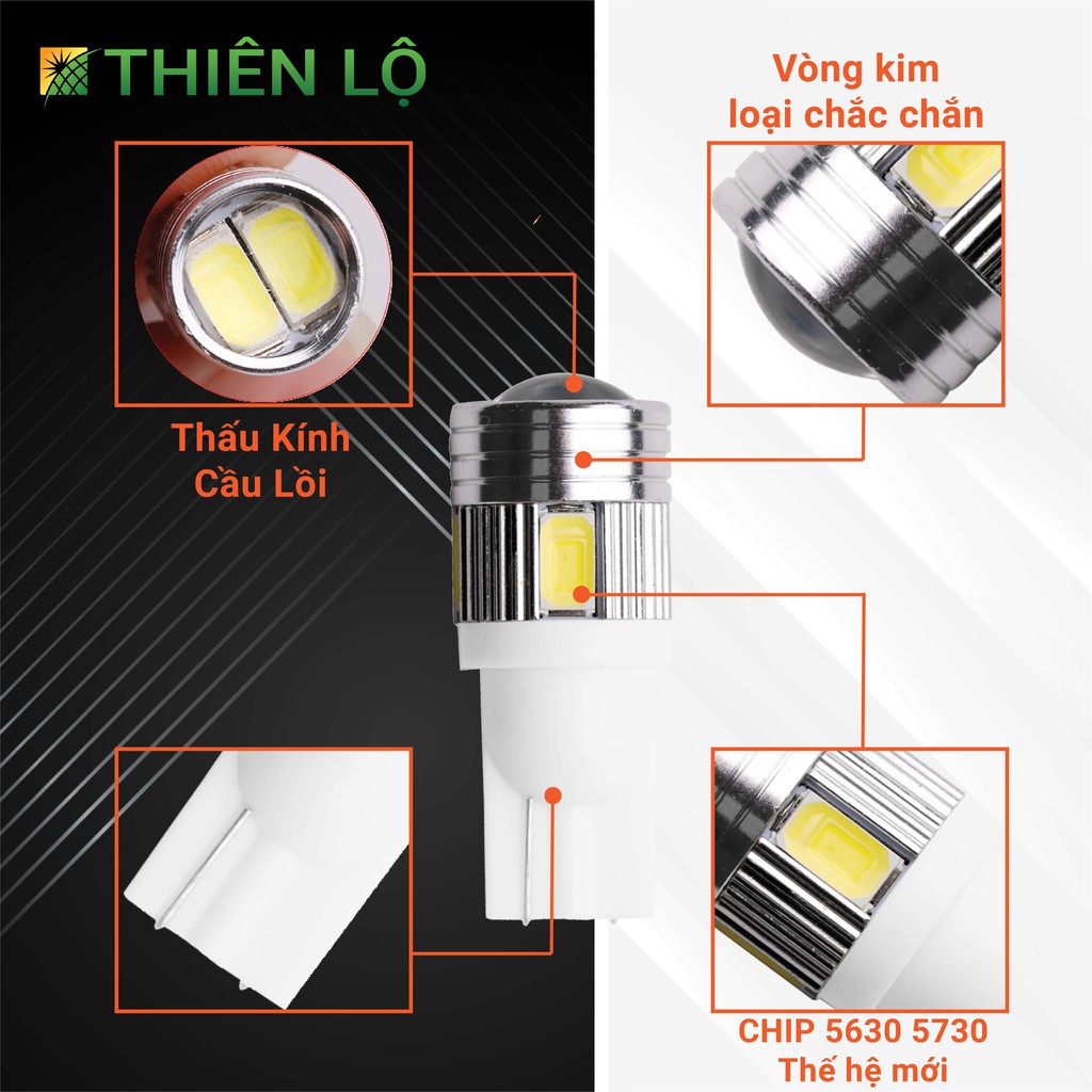 [CHIP THẾ HỆ MỚI]Bóng đèn LED xi nhan T10 demi 6 SMD 5730 bi cầu siêu sáng của Thiên Lộ cao cấp dành cho ô tô xe máy