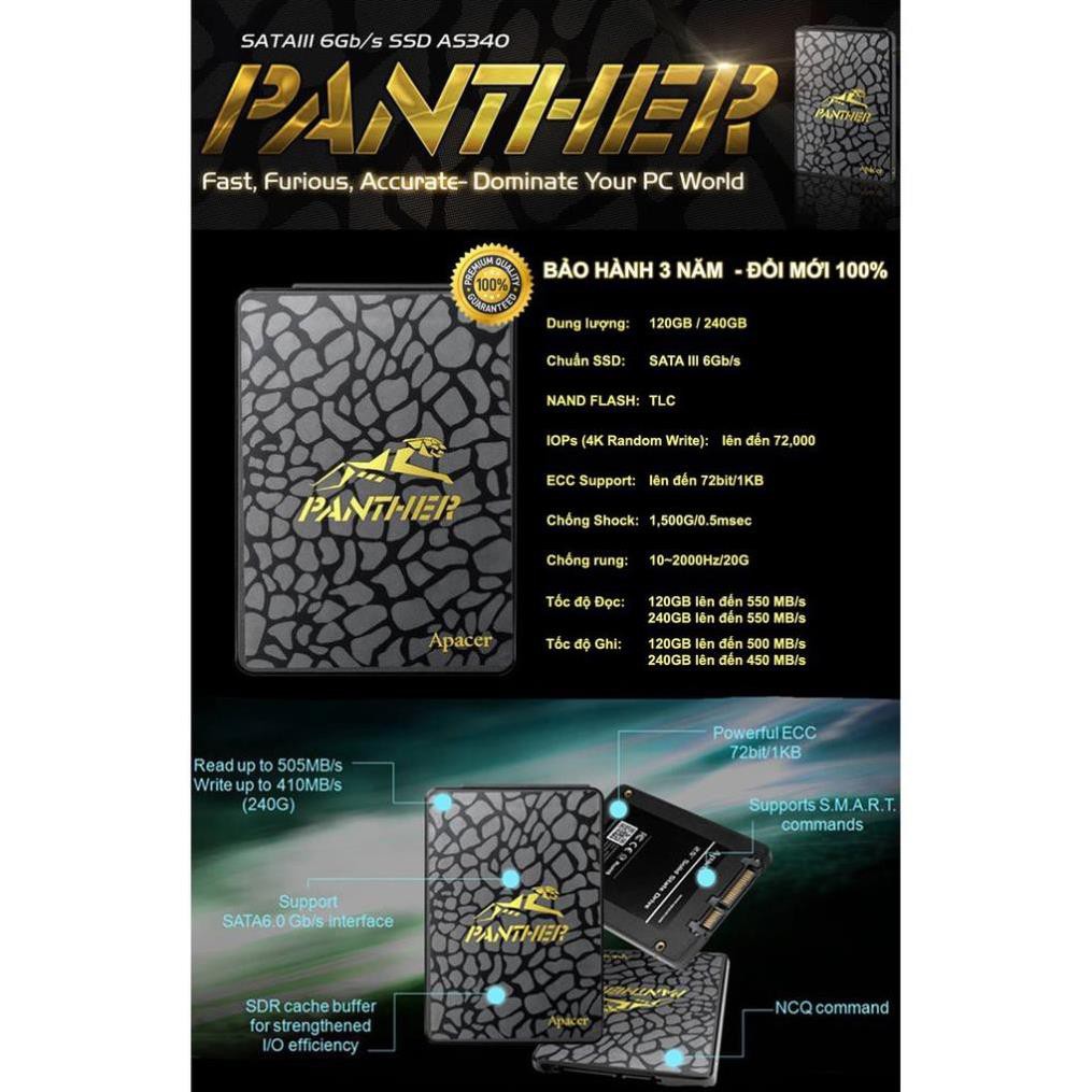 [ Cài Win FREE ] Ổ cứng SSD 240gb Apacer Panther AS340