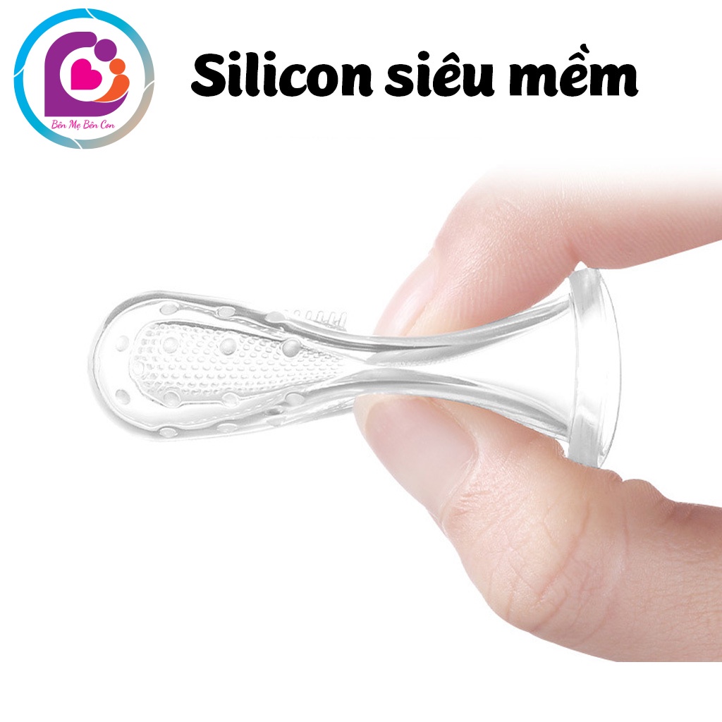 Rơ lưỡi silicon xỏ ngón vệ sinh răng miệng cho bé