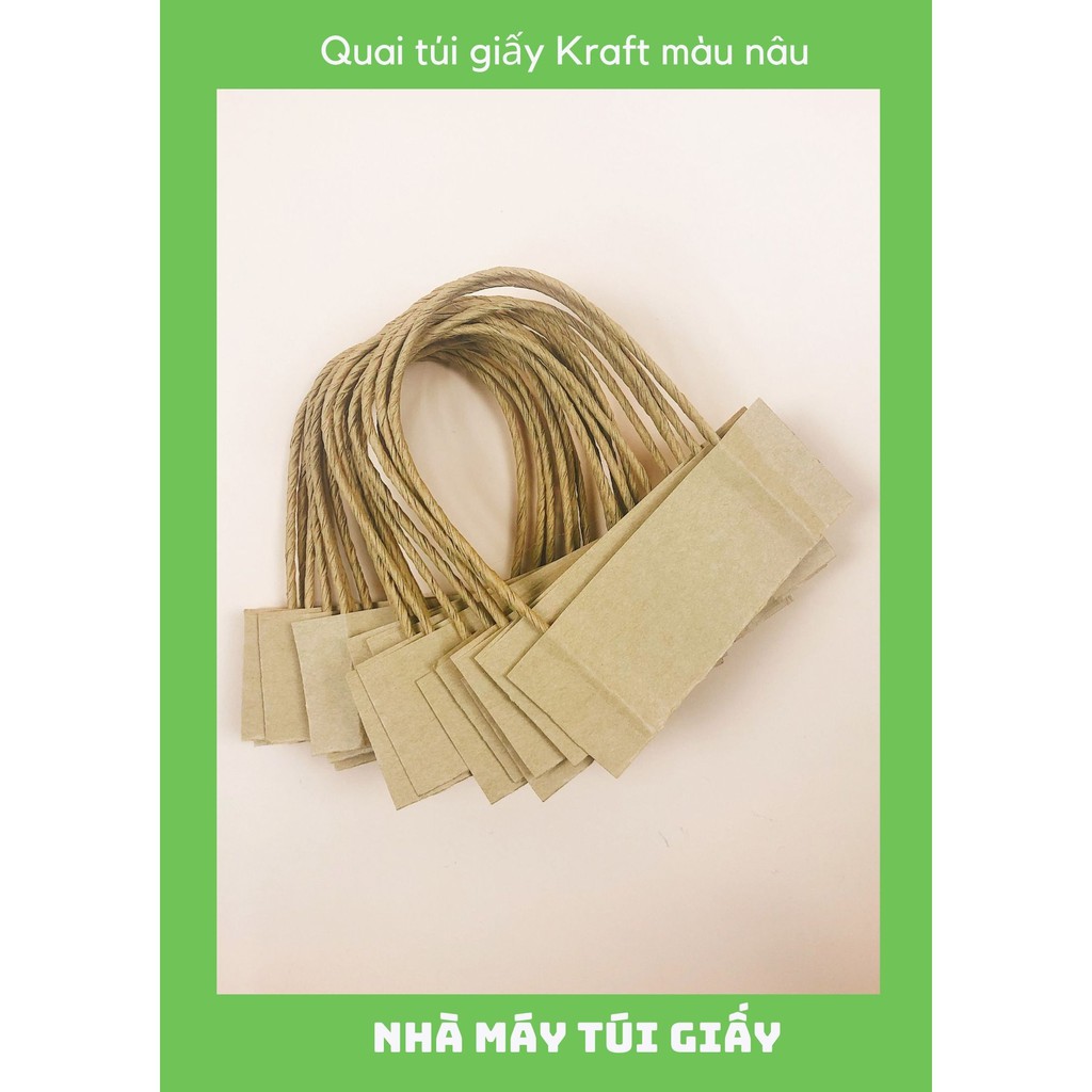 [SET 100 ĐÔI] Quai túi giấy Kraft Nâu giấy nhập khẩu từ Nhật Bản