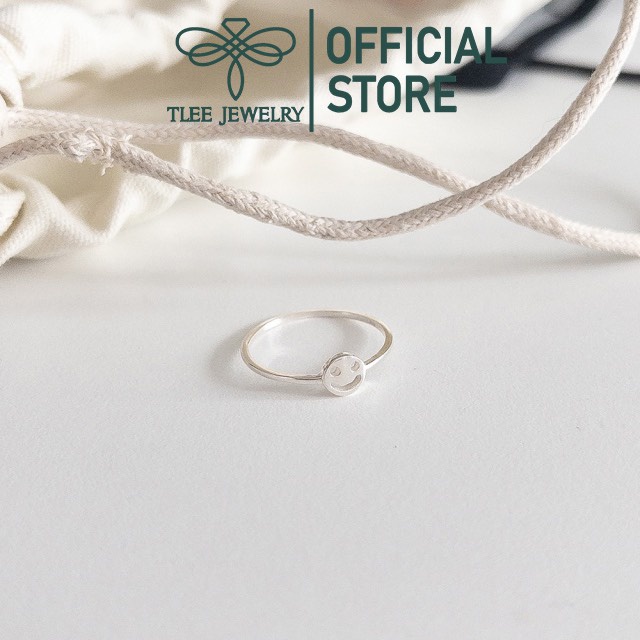 Nhẫn bạc nữ TLEE mẫu mặt cười xinh xắn phong cách minimalist TleeJewelry A0339