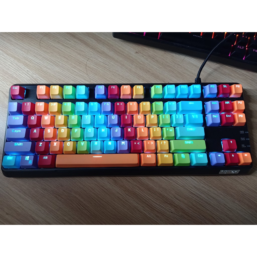 Bàn phím cơ Fuhlen M87s bản keycap pbt Rainbow