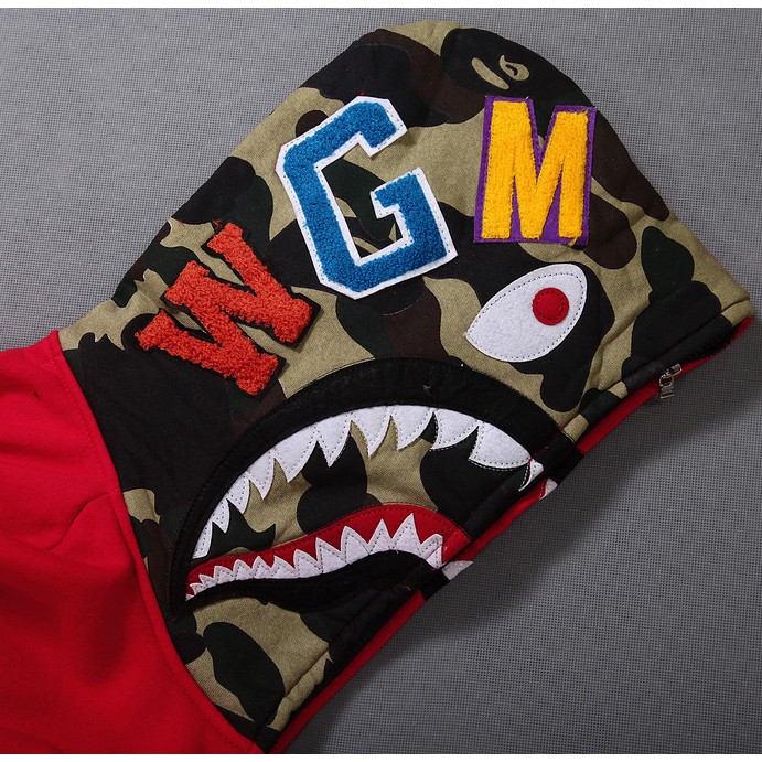 New A Bathing Ape Bape WGM Shark Simplicity Camouflage Hoodie Sweater Men Women Casual Jacket