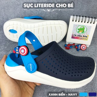 Dép Sục Cross Literide Màu Xanh Navy Cho Bé Trai Bé Gái Siêu Êm Chân, Chống Trơn Trượt Bảo Vệ Ngón Chân
