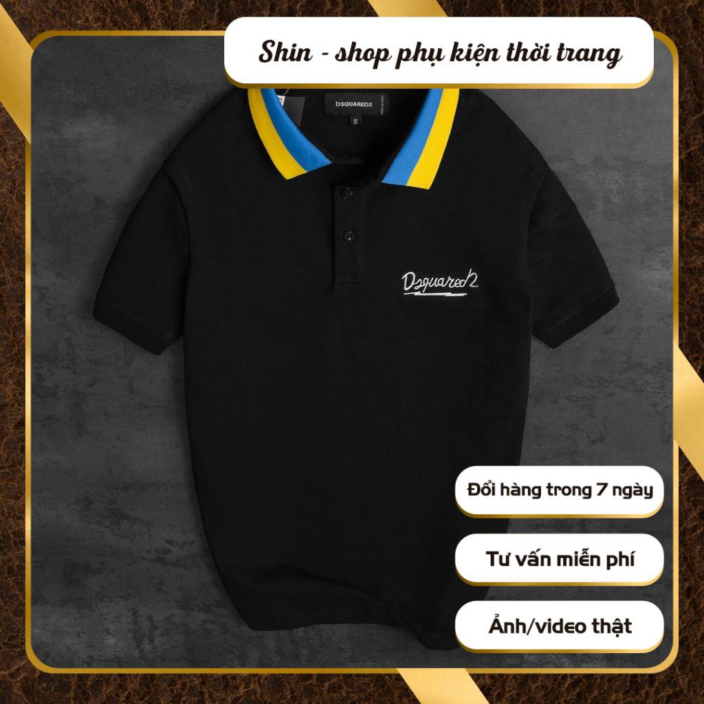 Áo thun POLO nam cổ bẻ phối màu BASIC vải cá sấu Cotton trẻ trung 2 màu dsq2  - Shin Shop phụ kiện thời trang namm | BigBuy360 - bigbuy360.vn