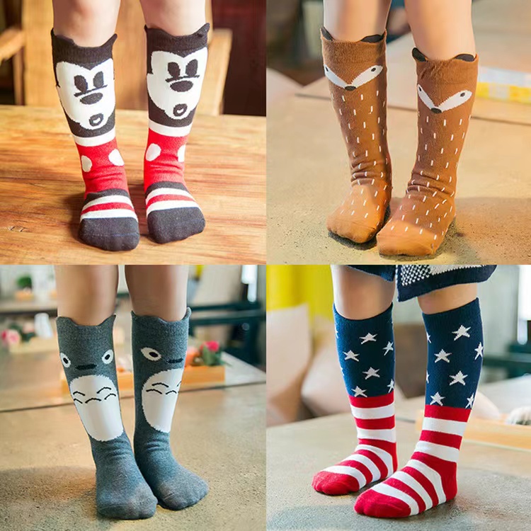 Tất Cotton Dài Ngang Gối Dễ Thương Cho Bé