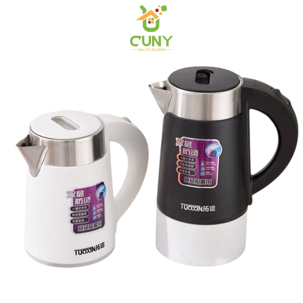 Bình đun nước siêu tốc CUNY inox 304 bình giữ nhiệt tích hợp ngắt điện gia dụng tự động
