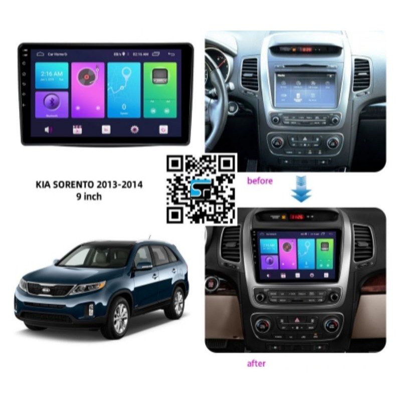 Màn Hình Android 9 inch Cho Xe SORENTO 2013-2018 - Đầu DVD Android Kèm Mặt Dưỡng Giắc Zin Cho KIA SORENTO